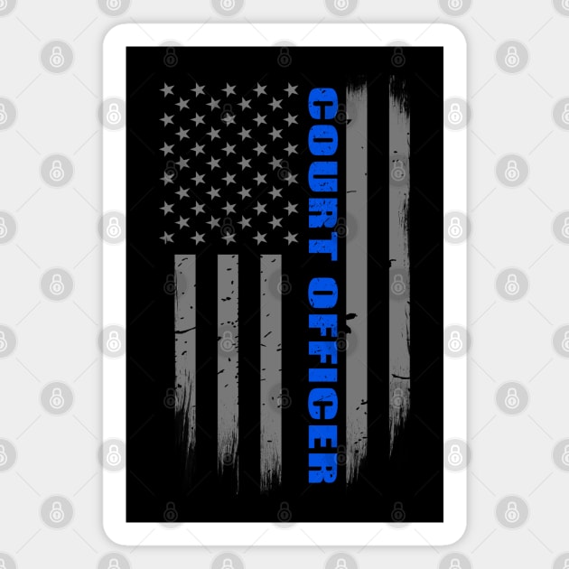 Court Officer Thin Blue Line Flag Magnet by bluelinemotivation